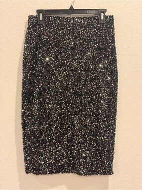 GAP Black Sequin Pencil Skirt